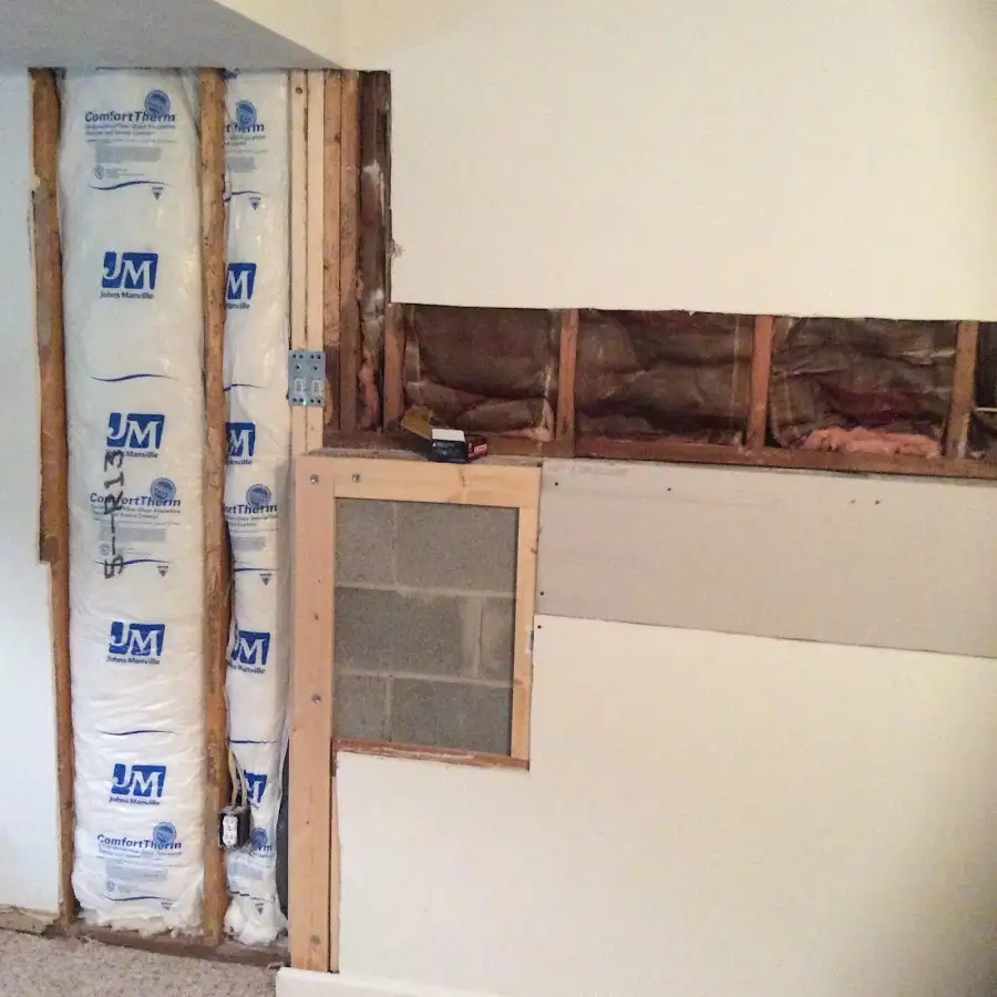 Wall insulation replacement during Basement Flood Cleanup in Allen